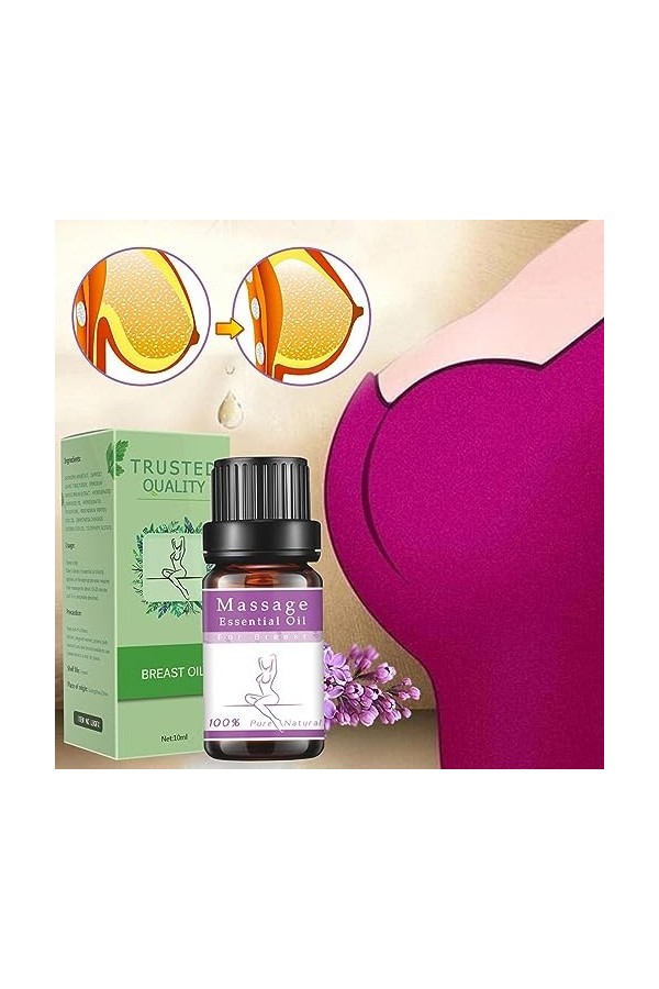 Mgichoom 2 Pcs Huile délargissement du Sein | Poitrine Anti-relâchement et raffermissante - Massage du Sein, raffermissant r