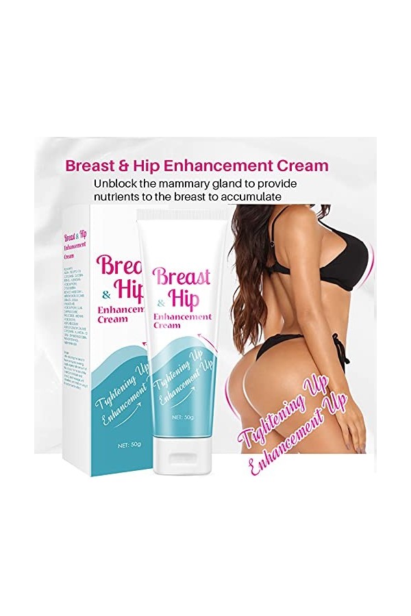 Crème Damélioration des Seins, Crème Naturelle Raffermissante et Galbante pour les Seins, Crème de Massage pour la Croissanc