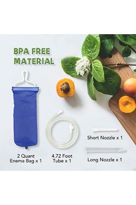 TopQuaFocus Kit de sac de lavement en PVC pour le nettoyage du côlon 2L pour le nettoyage de la douche pour hommes et femmes