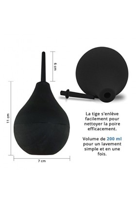 Poire de Lavement-Silicone médicale-Couleur noir de 200 Millilitres