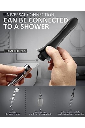 Poire de Lavement Intime Anti-Retour, Poire à Lavement peut être Raccordé au Tuyau de Douche, Douches avec Buse à 7 trous, La
