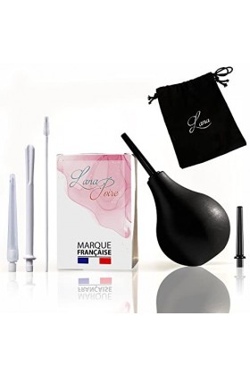 Lana Poire | Poire de Lavement Intime Anale & Vaginale 224ml - 4 Canules - Brosse Nettoyage - sac Inclus | En Silicone Médica