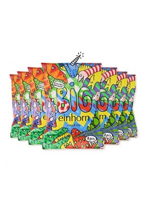 einhorn Lot de 49 préservatifs Big 57 mm - 7 sachets - végétaliens, sans hormones, humides, testés à 100 %, taille XL