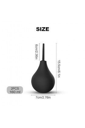 TSHAOUN 2 Pièces Poire À Lavement En Silicone pour Homme et Femme, 160 MLKit De Douche Intime， Amovibles & Confortables Buses