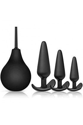 ARKNAV Poire de Lavement, 224Ml Poire de Lavement Intime Avec 3 Accessoires, Douches Ànâle Et Vaginale En Silicpour Nettoyage
