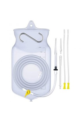 Bock à lavement du colon à domicile pour le lavement intestinal - capacité 2L, rangement discret -PLUS: eBook + 2x tubes