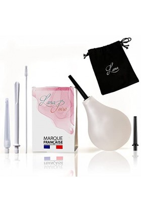 Lana Poire | Poire de Lavement Intime Anale & Vaginale 224ml - 4 Canules - Brosse Nettoyage - sac Inclus | En Silicone Médica