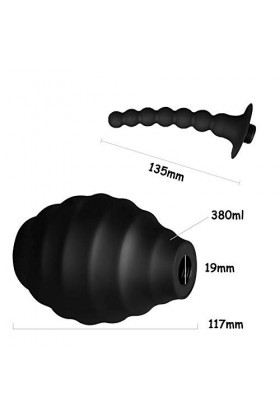 Ensemble de buses de douche，Ensemble de lavement380 ml pour l’hygiène des hommes et des femmes noir 