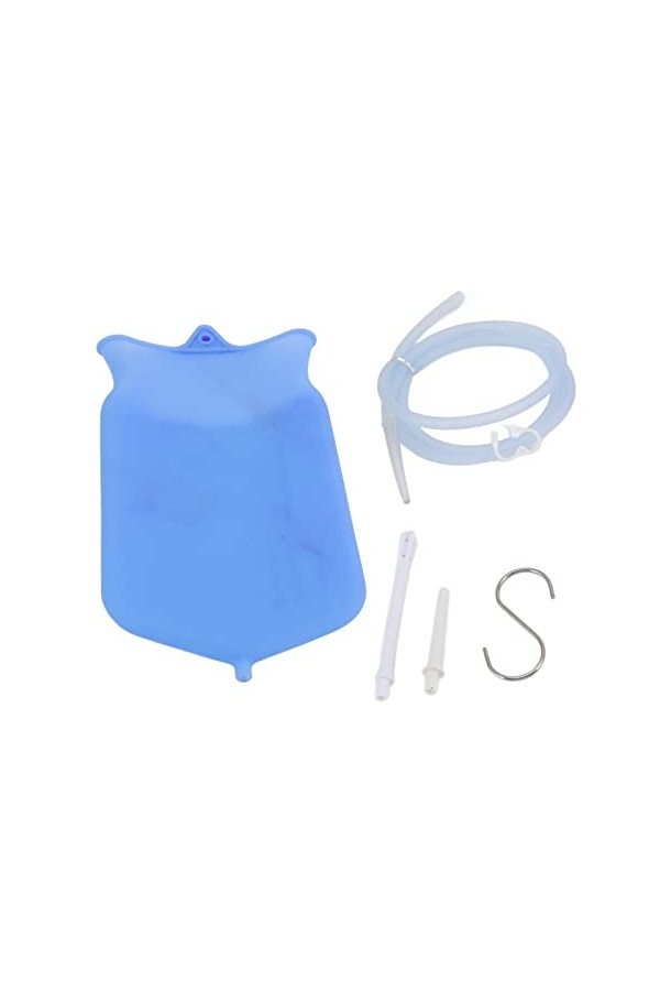 Kit de sac de lavement en silicone, kit portable de nettoyage du côlon non professionnel, grande capacité, débit réglable pou