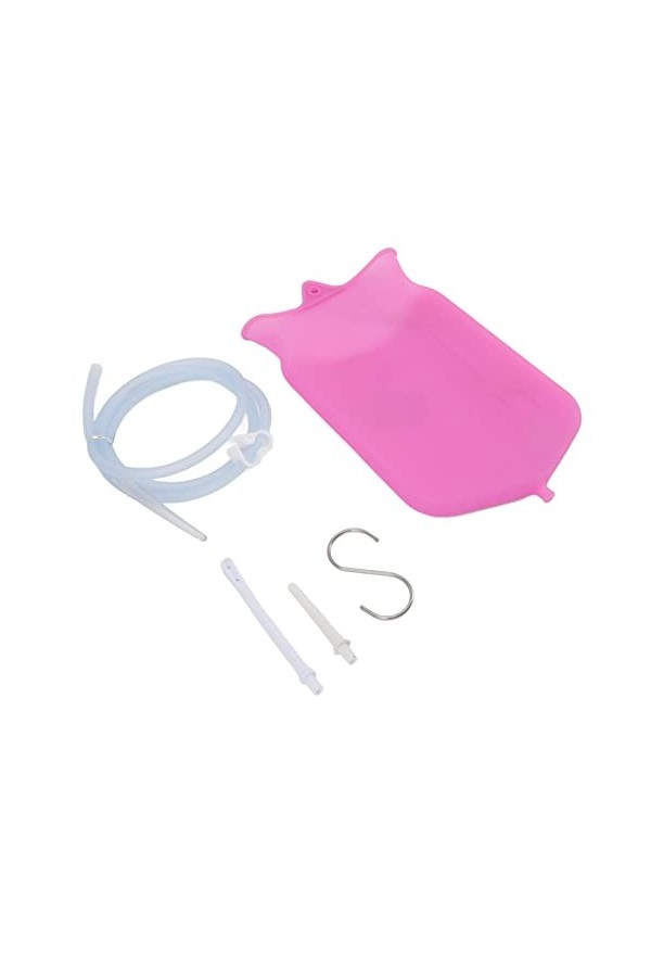 Kit de sac de lavement en silicone, kit portable de nettoyage du côlon non professionnel, grande capacité, débit réglable pou