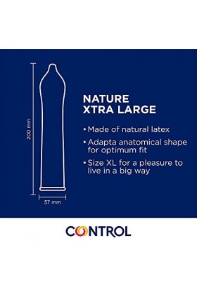 Control Préservatifs Nature XL Boîte Pack Économie 24 préservatifs Taille plus grande, Plus grand confort, Lubrifiés, Sexe sû
