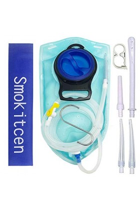 Smokitcen Kit de 2 sacs à lavement - Tuyau en silicone de 1,5 m de long - 3 embouts réutilisables multi-tailles - Débit deau