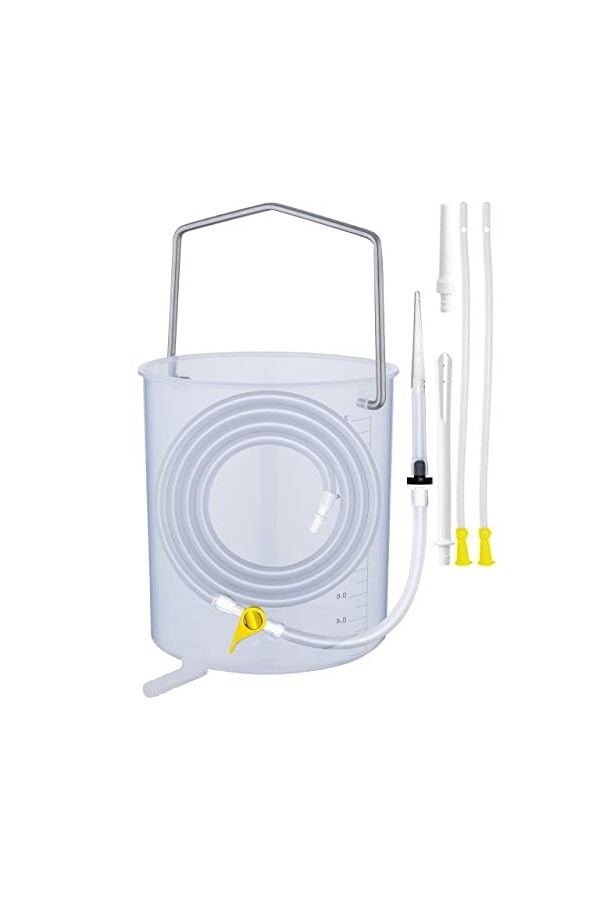 kit de lavement intestinal à domicile - seau transparent dune capacité de 2L, tuyau de 2m -PLUS: eBook + 2x tubes