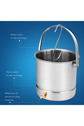 Smokitcen Seau à lavement en acier inoxydable Capacité 2 l