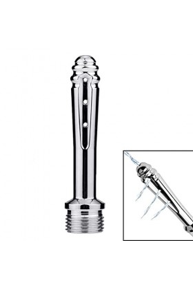 Petit système de nettoyage de douche en aluminium pour nettoyage colonique avec sac de transport en velours argenté 