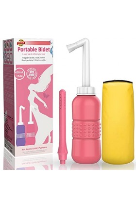 2 en 1 baignoire portative 450ml, douche pour femmes buse courte + buse longue , douche Po, fond Peri, intimité intérieure e