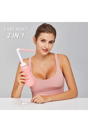 2 en 1 baignoire portative 450ml, douche pour femmes buse courte + buse longue , douche Po, fond Peri, intimité intérieure e