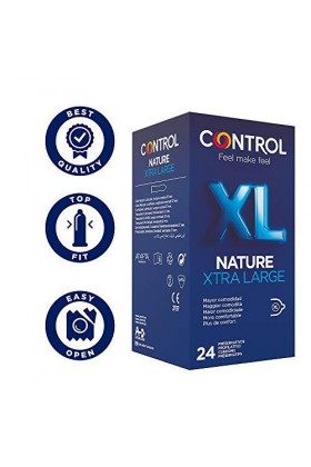 Control Control Condom Kit composé de 1 lot de préservatifs naturels XL 24 pièces et 1 boîte de préservatifs très fin XL 24 p