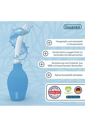 louaneo® Douche intime 100 % sarolit avec volume de 347 ml – Fabriqué en Allemagne.