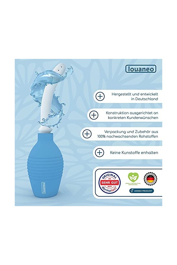 louaneo® Douche intime 100 % sarolit avec volume de 347 ml – Fabriqué en Allemagne.