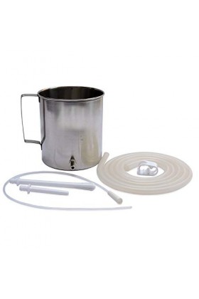 Kit de lavement en acier inoxydable de haute qualité 2,0 quarts avec tuyau en silicone de qualité médicale