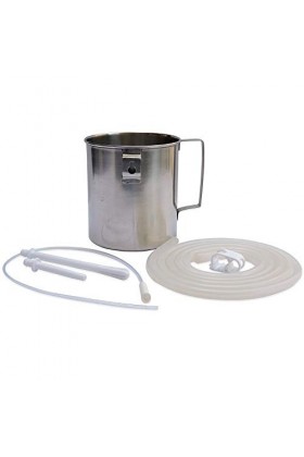 Kit de lavement en acier inoxydable de haute qualité 2,0 quarts avec tuyau en silicone de qualité médicale