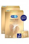 Durex Préservatifs Real Feel - Préservatifs Sensitifs Sans Latex - Duplo Pack 48 unités