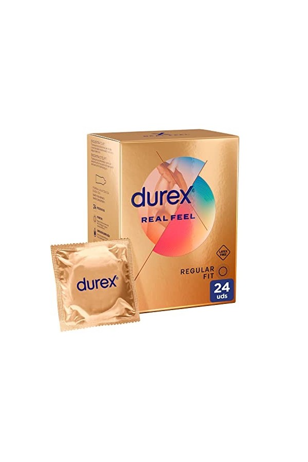 Durex Préservatifs Real Feel - Préservatifs Sensitifs Sans Latex - Duplo Pack 48 unités