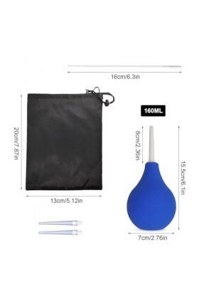 SKHAOVS Enema Bulb 160ml Poire de Lavement Intime Femme Homme Nettoyage Kit De Douche avec 2 Buses En Silicone Amovibles, 1 B