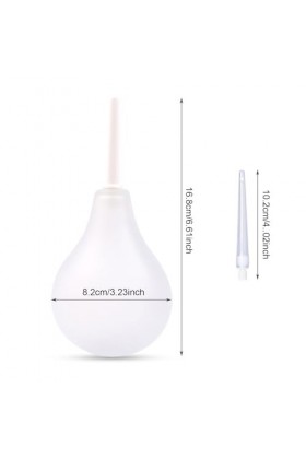 SKHAOVS Enema Bulb En Silicone 224ml avec 2 Canules Amovibles, Poire de Lavement Intime pour Femme Homme Nettoyage Kit De Dou