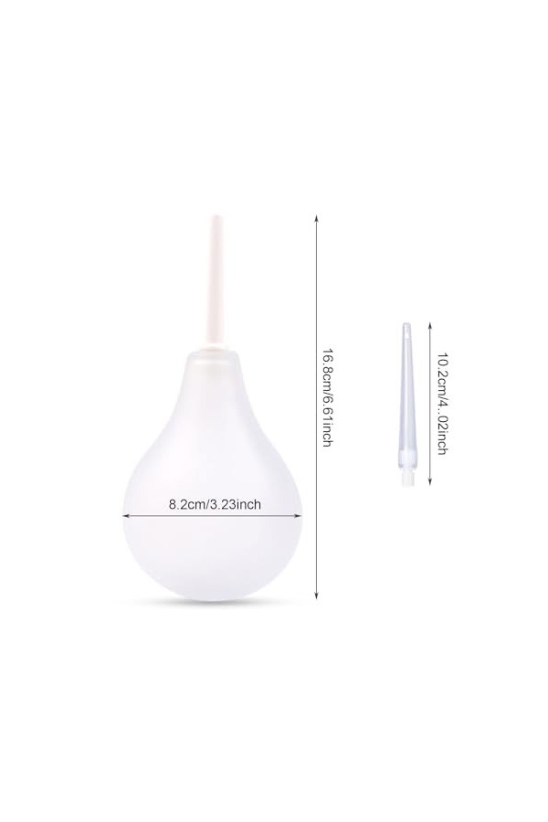 SKHAOVS Enema Bulb En Silicone 224ml avec 2 Canules Amovibles, Poire de Lavement Intime pour Femme Homme Nettoyage Kit De Dou