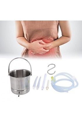 Headerbs Buses de Lavement, Kit de Seau de Lavement, Buses de Tuyau de Seau Domestique en Silicone de 1,6 L avec Sac de Range