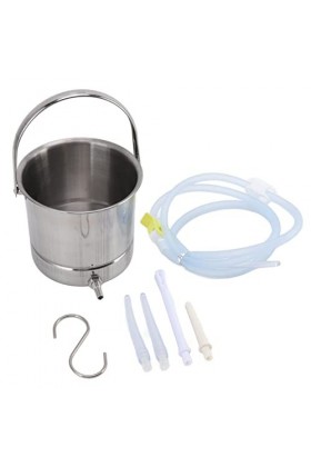 Kit de Lavement - Acier Inoxydable Capacité de 1.6L Seau Idéal pour Le Café à Domicile Ou Nettoyage du Côlon par leau et Les