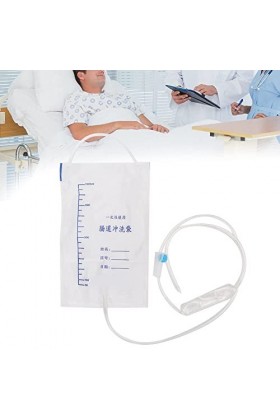 20pcs Sac de Lavement Jetable Lavage Intestinal Nettoyage Détox pour Hôpital Ménage un Usage Domestique Colon Kit Embout Débi