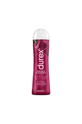 Durex Gel Lubrifiant Crazy Cherry - Goût Cerise - Lubrifiant à Base dEau - 100 ml, Transparent, 100 ml Lot de 1 