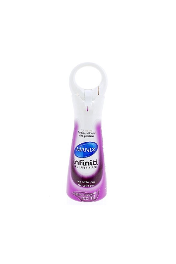 Manix Infiniti : Gel Lubrifiant 100ml Longue durée à Base de Silicone / 3X Plus Efficace / Compatibles avec les Préservatif