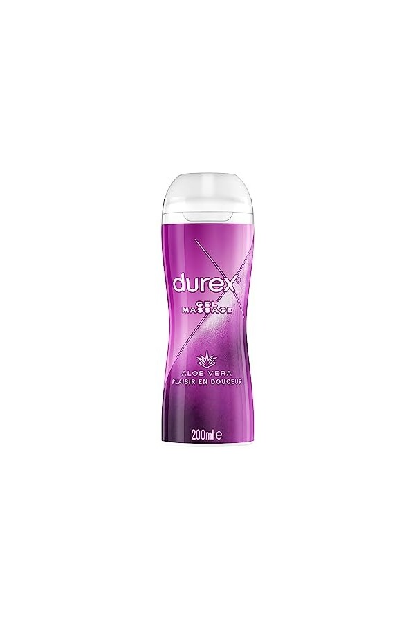 Durex - Gel De Massage Lubrifiant Sensuel À Base DEau - 2 en 1 - Aux Extraits dYlang Ylang - 200 ml