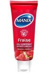 MANIX Fraise : Lubrifiant Intime 80mL Goût Fraise / Comestible / Compatible avec les Préservatifs