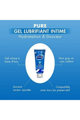 MANIX Pure Gel : Lubrifiant Intime 80mL à Base dEau / Compatible avec les Préservatifs / Idéal pour les Rapports Vaginaux 