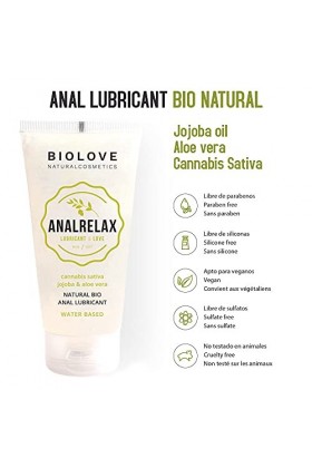 Biolove Anal Relax Gel Lubrifiant Anal à Base dEau avec jojoba, cannabis et aloe vera 100 ml 
