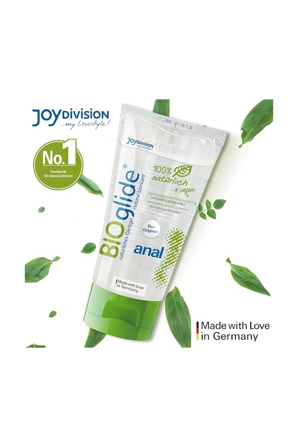 JOYDIVISION Original BIOglide anal Lubrifiant 80 ml I Lubrifiant 100% naturel & végétalien I Lubrifiant à base deau I Lubrif