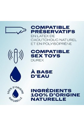 Durex Gels Lubrifiants Naturels - Lot de 2 Gels Sexuels 100ml Extra Sensitive et Hydra + 