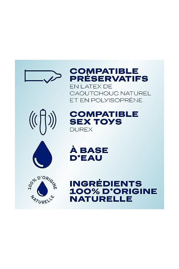 Durex Gels Lubrifiants Naturels - Lot de 2 Gels Sexuels 100ml Extra Sensitive et Hydra + 