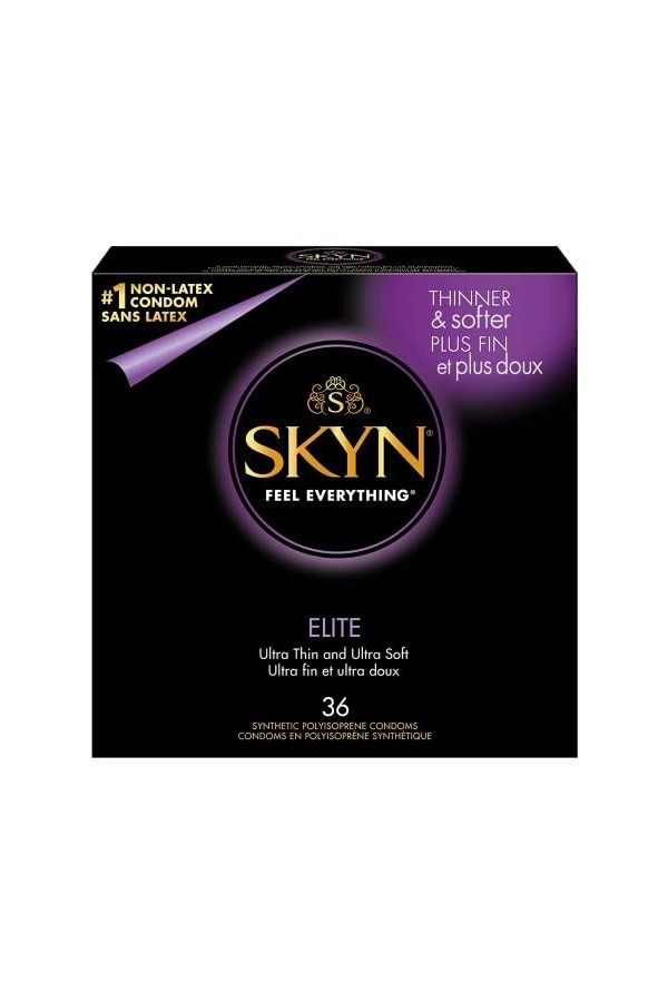 LifeStyles Skyn Elite Lot de 36 préservatifs en polyisoprène synthétique sans latex