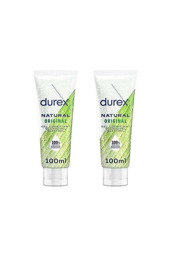 Durex Gels Lubrifiants Naturels Hydratants - Base Eau Orginal - Lot de 2 x 100 ml