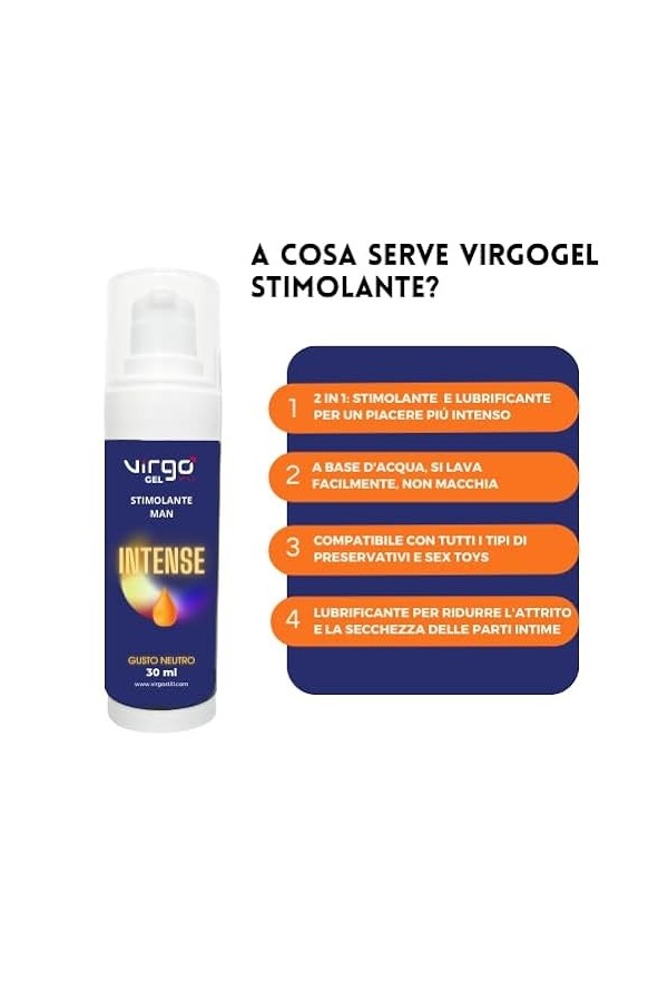 Virgostill Gel stimulant pour homme - Gel de massage 2 en 1 - Testé dermatologiquement - 30 ml