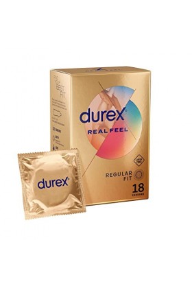 Durex Real Feel Lot de 18 préservatifs sans latex pour une meilleure sensibilité