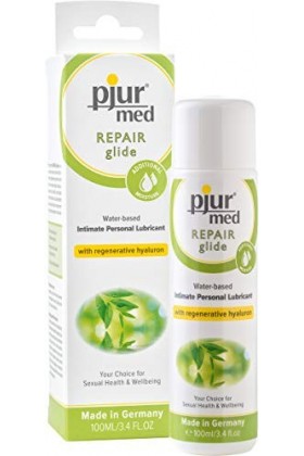 pjur med REPAIR glide - Gel lubrifiant médical à base deau - Au hyaluron pour la régénération des peaux sèches et sollicitée