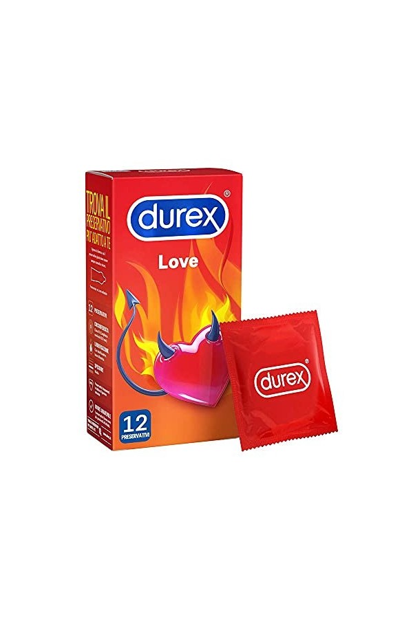 Durex Love Preservativi Comfort Facili da Indossare, 12 Profilattici