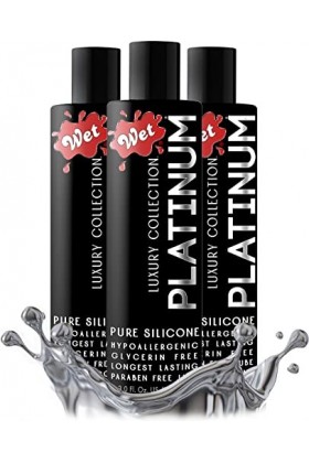 Wet Wet Platinum Premium Silicon Lubricant, 3.1 oz Pack of 3 by Wet